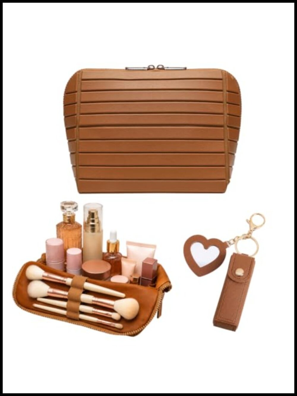 27-Pocket Foldable Travel Makeup Bag Waterproof PVC Cosmetic Organizer